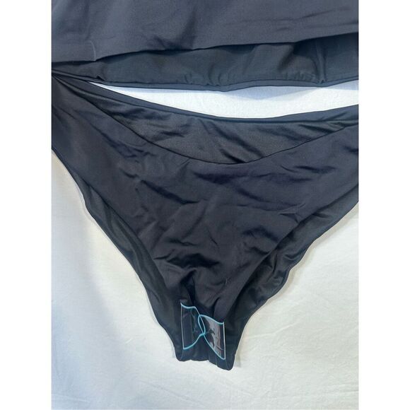 ASOS black bikini top and bottom plus an extra green bottom, size 12 & 14 - Picture 4 of 11